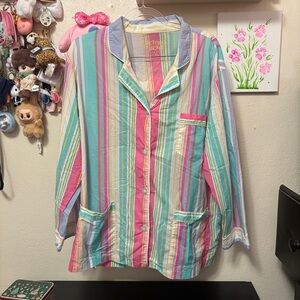 y2k whimsical victoria’s secret striped pajamas set size XL